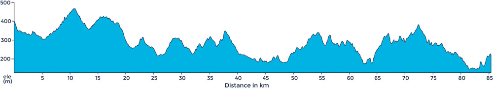 A ride profile of a ride to Siena and the val d'Orcia