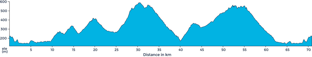 A ride profile of a ride to Montalcino