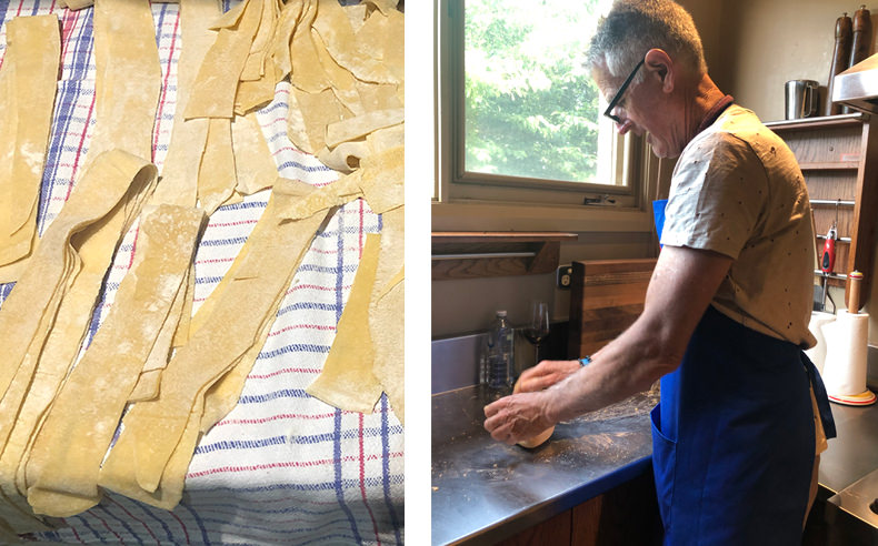 hand rolling pasta