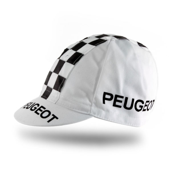 Vintage checkered Peugeot cycling cap