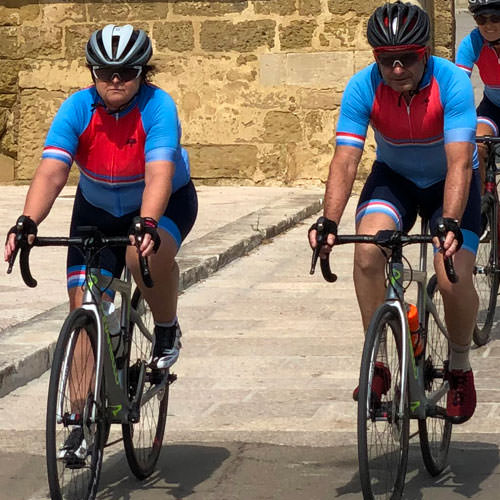 A couple riding their bikes on A Puglia Cycling Holiday